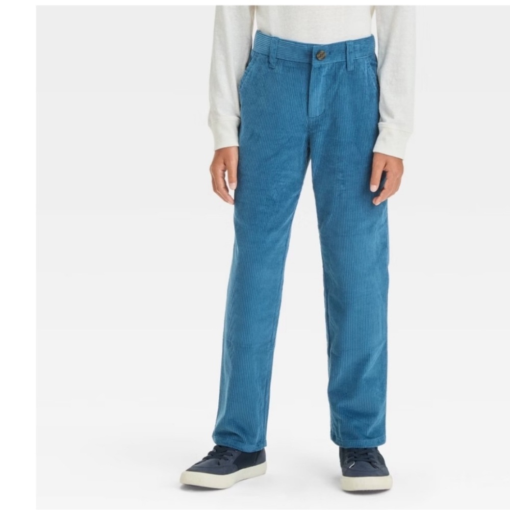 Boys' Fixed Waist Corduroy Chino Pants - Cat & Jack Blue 8